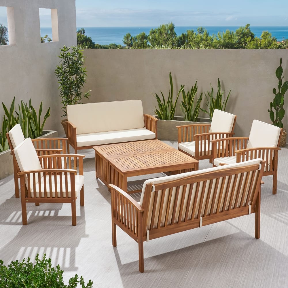 Carolina Acacia 8-piece Outdoor Sofa Set by Christopher Knight Home