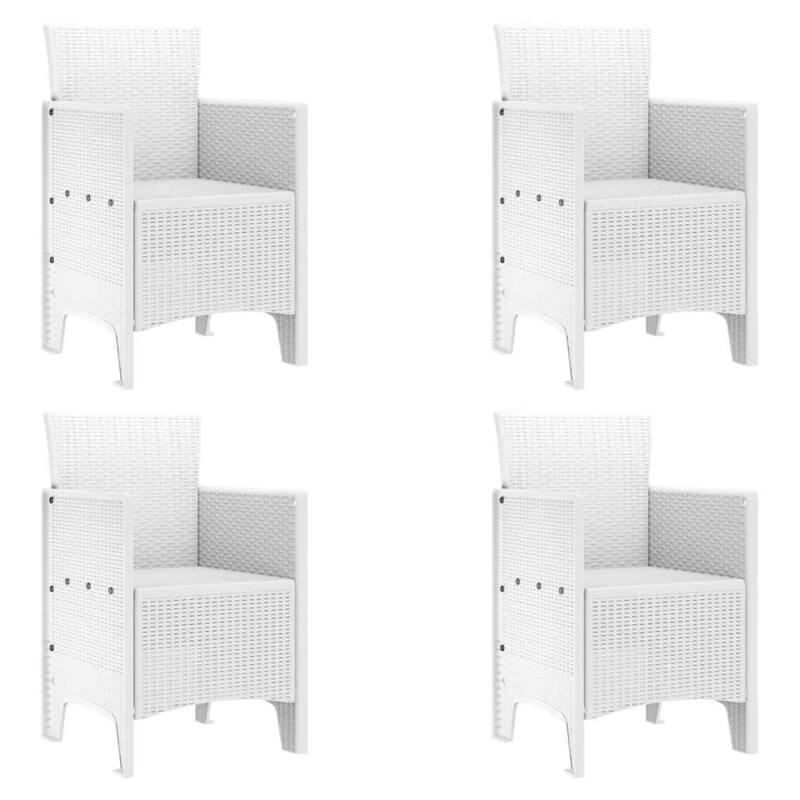 vidaXL Garden Chair 2/4 pcs Anthracite/Brown/White 53 x 49 x 85 cm PP - 53 x 49 x 85 cm