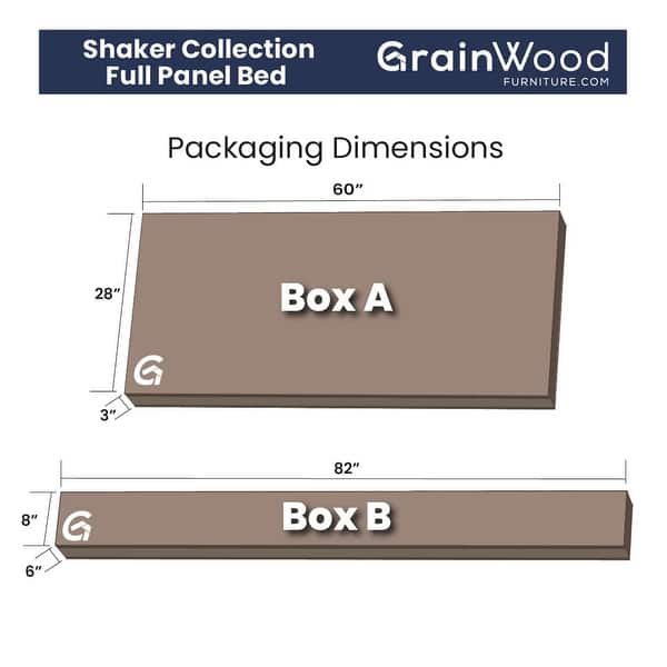 dimension image slide 6 of 6, Grain Wood Furniture Shaker Solid Wood Panel Platform Bed