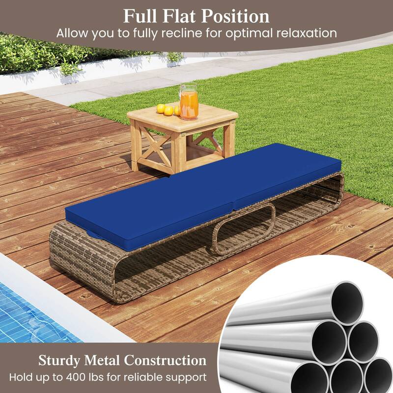 Costway 1/2 PCS Outdoor Chaise Lounge Chair with Adjustable Backrest - See Details