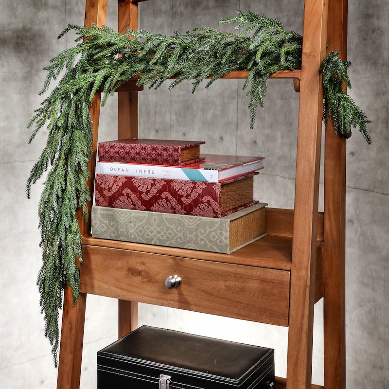 48" Iced Garden Norfolk Pine Garland - Natural Frost