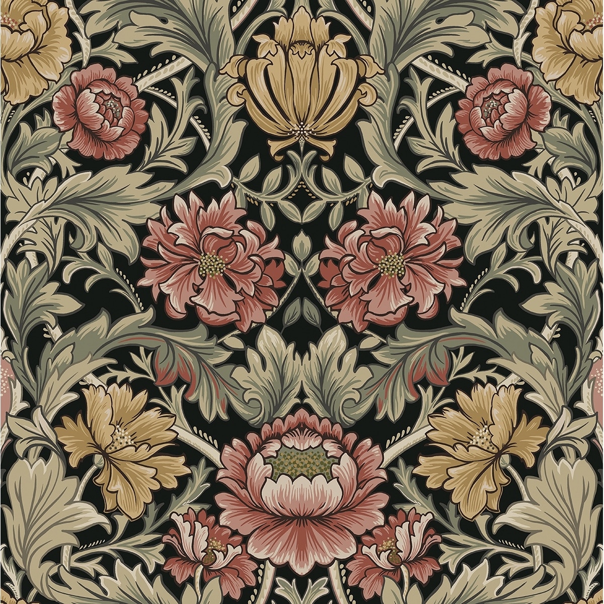 Harry & Grace Acanthus Floral Cameo Peel and Stick Wallpaper