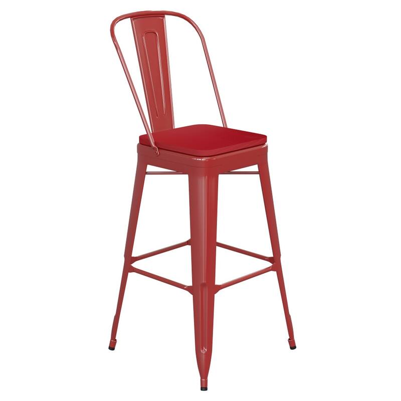 All-Weather Commercial Bar Stool with Removable Back & Poly Resin Seat