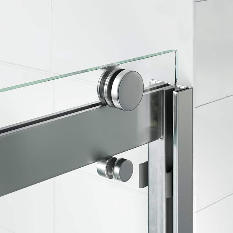 Seawin Mara Frameless ByPass Sliding Glass Shower Door 44 - 48 in. W x 78 in. H 3/8 in. (10 mm) Thick Clear Tempered Glass