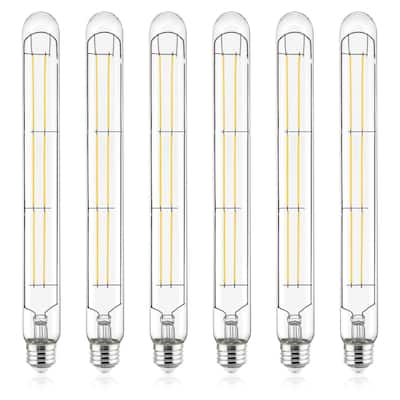 Luxrite Vintage T9 Long LED Tube Light Bulb 7W= 60W 2700K Warm White 800 Lumens Dimmable UL Listed E26 (6 Pack)