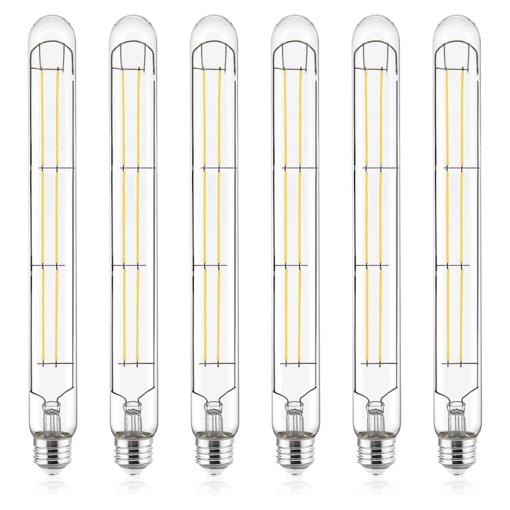 Luxrite Vintage T9 Long LED Tube Light Bulb 7W= 60W 2700K Warm White 800 Lumens Dimmable UL Listed E26 (6 Pack)