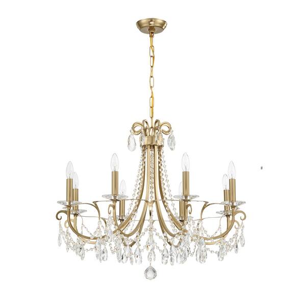 slide 2 of 5, Othello 8 Light Vibrant Gold Chandelier - 31''W x 24.5''H
