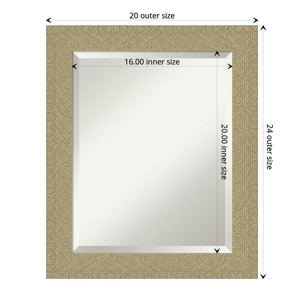 dimension image slide 4 of 6, Beveled Bathroom Wall Mirror - Mosaic Gold Frame
