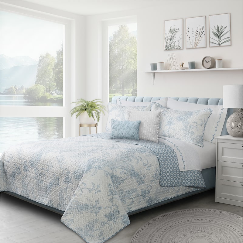 Quilt 3PC Set DQ Transitions Dream Blue