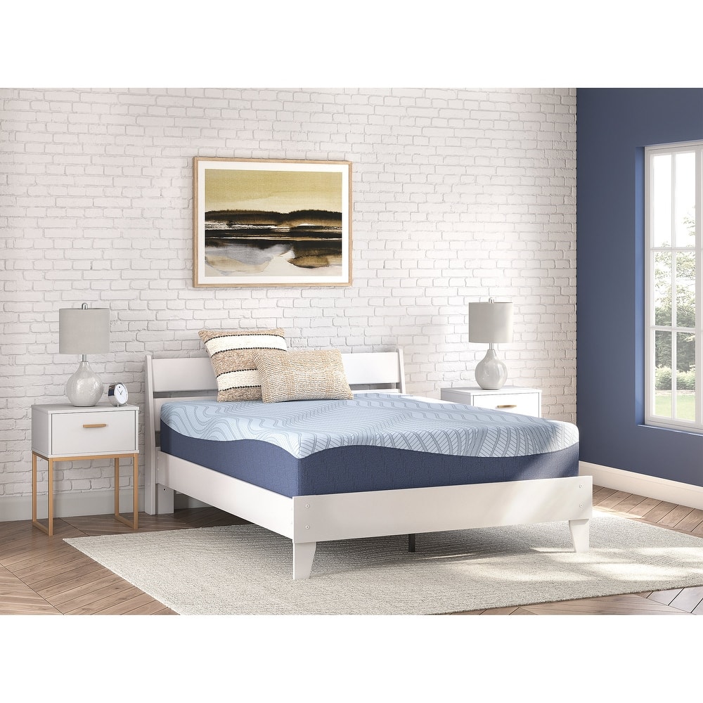 Signature Design by Ashley Peak 2.0 12 Memory Foam Light Blue Mattress
