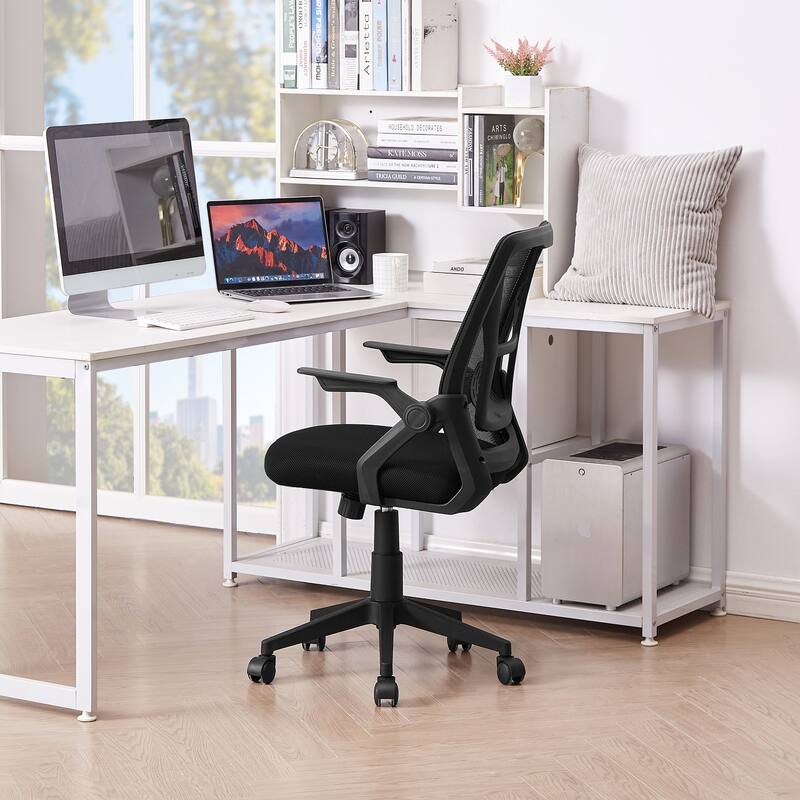 Javlergo Office Chair Mid Back Swivel Lumbar Support Desk Chair, Computer Ergonomic Mesh Chair with Armrest