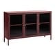 preview thumbnail 24 of 27, Rye Studio Brianne Modern Metal & Glass 3-Door Sideboard