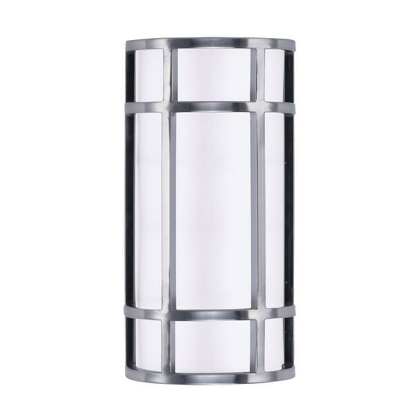 slide 2 of 3, Moon Ray 6" Wide Steel Outdoor Wall Light satin nickel