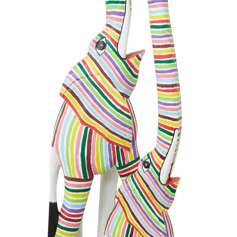 Vibrant Handmade Safari Animal Sculpture Collection - Wood or Metal Elephant & Giraffe for Indoor & Outdoor Decor