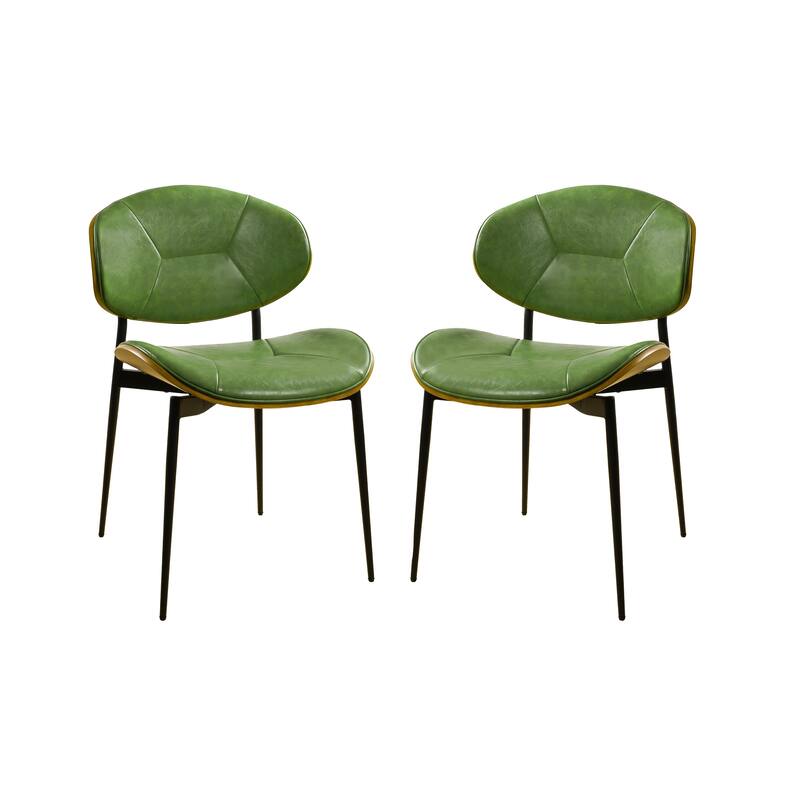 Art Leon Set of 2 Bentwood and PU Upholstered Dining Chair
