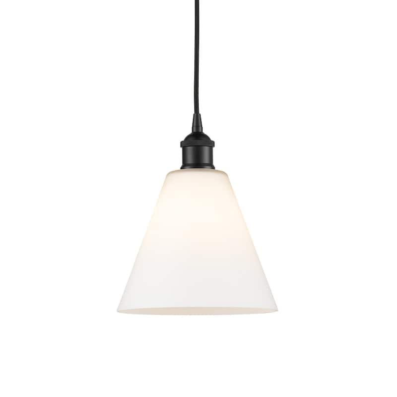 Innovations Lighting 616-1P-11-8 Edison Pendant Edison 8" Wide Mini - Matte Black / Matte White