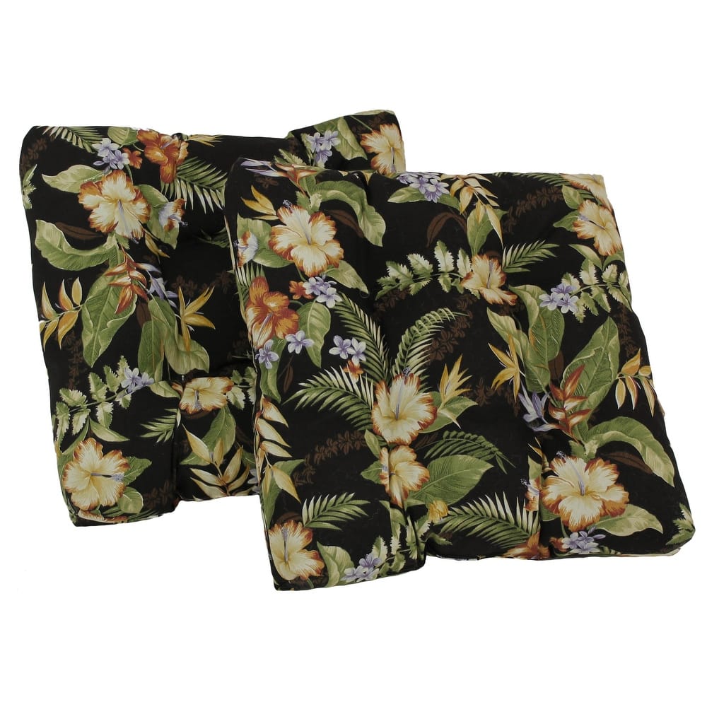 19-inch Square Tufted Indoor/Outdoor Chair Cushions (Set of 2)