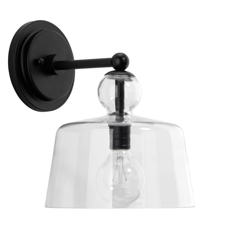 Alden Décor Demi Glass Wall Sconce, Black