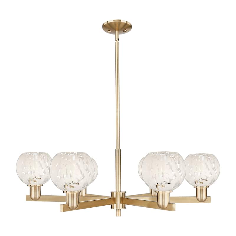 Innovations Lighting Endless Possibilities Arcadia - White Mouchette - 6 Light 36" Stem Hung Chandelier - Champagne Bronze