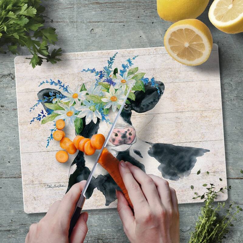 Spring Cow 3mm Heat Tolerant Tempered Glass Cutting Board 10” x 8” Manufactured in the USA Dishwasher Safe