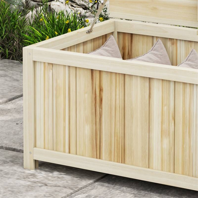 Outdoor Storage Box, Wooden Deck Box Garden Storage Container