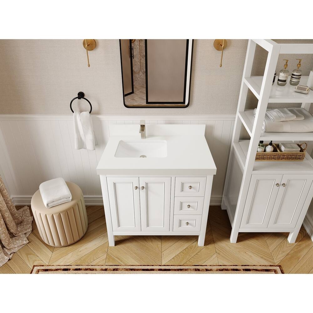 Willow Collections 36 in. W x 22 in. D Nashville Left Offset Sink Bathroom Vanity with Countertop