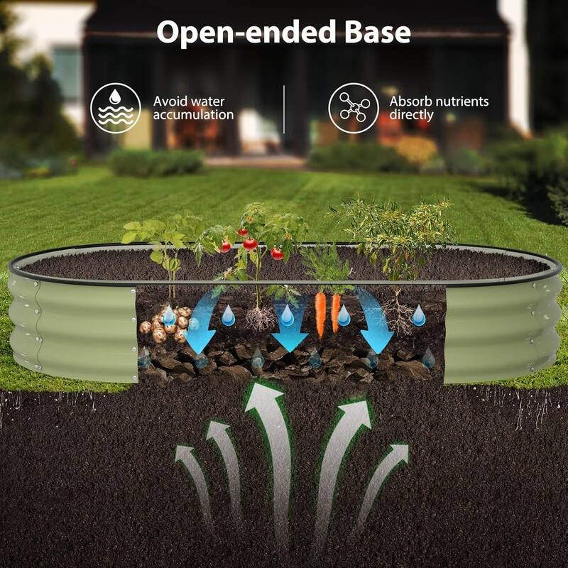Raised Garden Bed Kit, 1 ft Galvanized Planter Box Outdoor