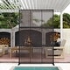 preview thumbnail 137 of 166, Outdoor Privacy Screen with Stand for Patio Garden Metal Fence