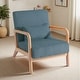 preview thumbnail 14 of 161, 25" W Mid Century Upholstered Wood Accent Chair with Pillow