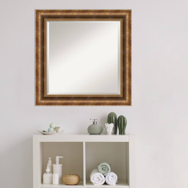 Petite Bevel Wood Bathroom Wall Mirror - Parisian Silver Frame - Parisian Silver - 20 x 26 in