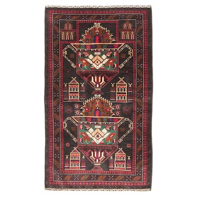 Teimani Black Rug 3'0" x 5'1" - 3'0 x 5'1