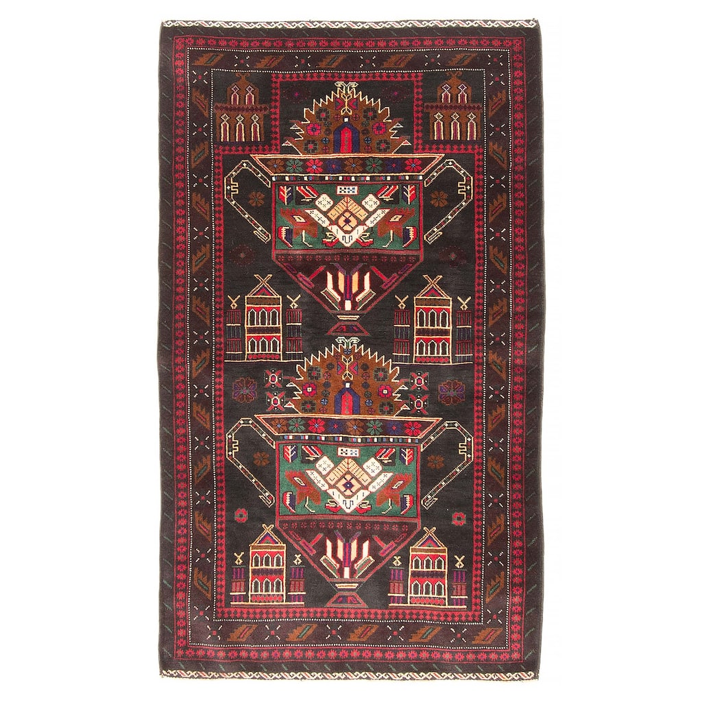 Teimani Black Rug 3'0" x 5'1" - 3'0 x 5'1