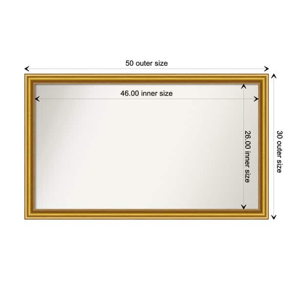 dimension image slide 65 of 93, Wall Mirror Choose Your Custom Size - Extra Large, Townhouse Gold Wood