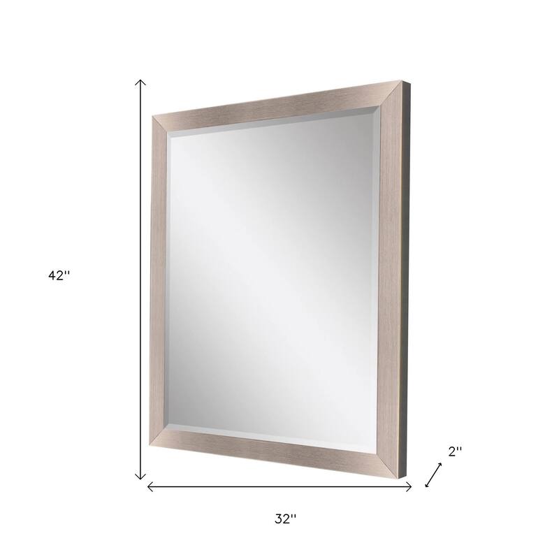 HomeRoots 42" Silver Framed Accent Mirror - 32.00 in. x 42.00 in. x 2.00 in.