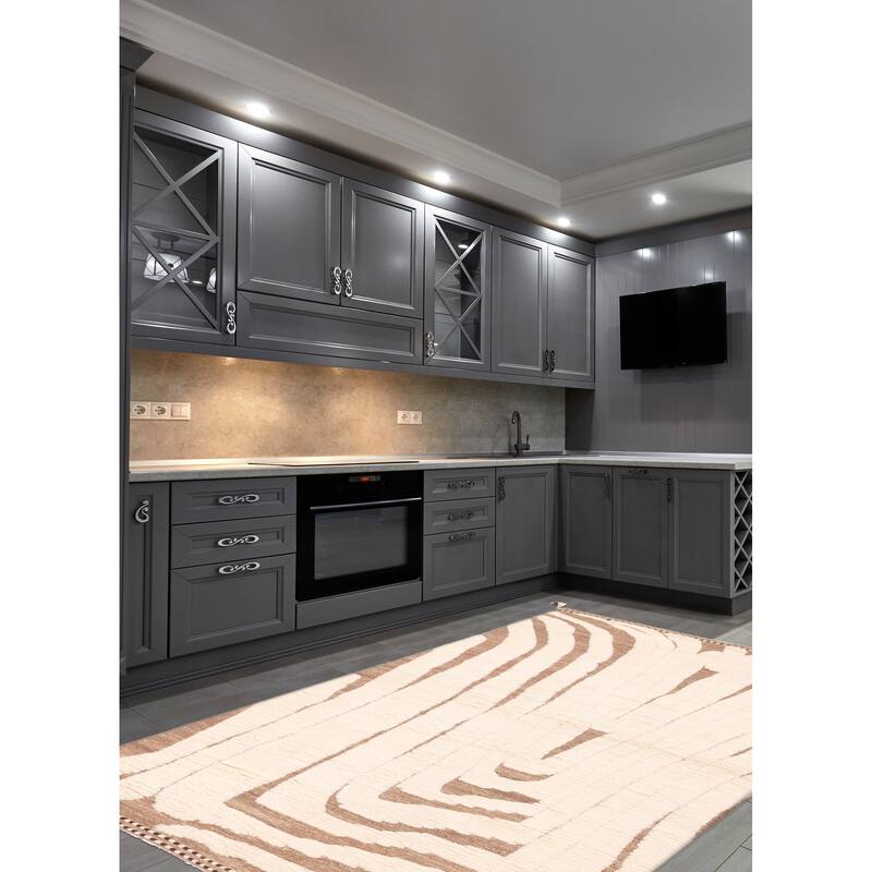 ECARPETGALLERY Hand-knotted Tangier Cream Wool Rug - 5'1 x 8'5