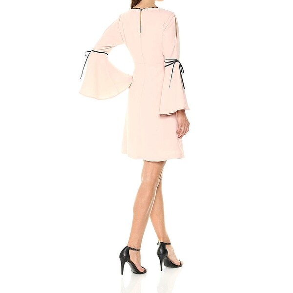light pink bell sleeve dress