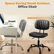 preview thumbnail 21 of 21, Armless Home Office Desk Chair, PU Leather Low Back Task Chair with Wheels, Adjustable Height 360° Rolling Vanity Chairs - N/A
