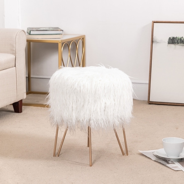 Furry chair for discount vanity