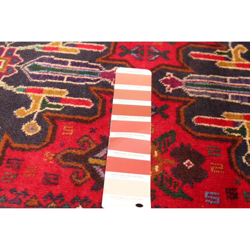 ECARPETGALLERY Hand-knotted Teimani Red Wool Rug - 3'7 x 6'5
