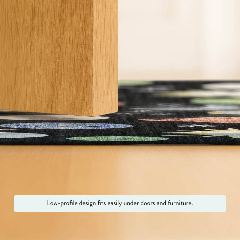 Machine Washable Indoor/ Outdoor Planets Comets Chantille Rug