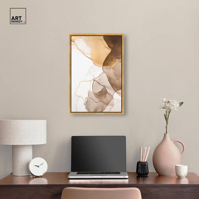 Sepia Silk Streams Canvas by Art Remedy