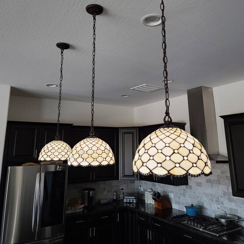 Tiffany Style Jewel Hanging Lamp 12" AM119HL12B Amora Lighting