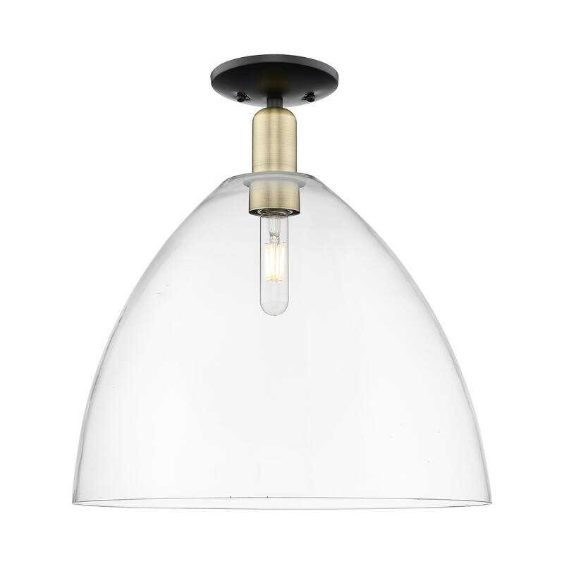 Innovations Lighting 716-1C-19-16 Bristol Semi-Flush Bristol 16" Wide - Black Antique Brass / Clear