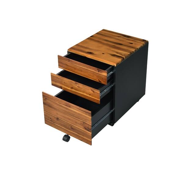Acme Jurgen File Cabinet In Oak Black Overstock 31315649