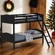 preview thumbnail 2 of 6, Kid Bed Frame Wooden Versatile Twin over Twin Bunk Bed with Arched Headboard