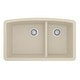 preview thumbnail 18 of 56, Karran Undermount Quartz Double Bowl Kitchen Sink Bisque