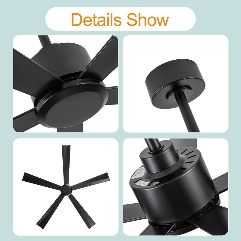 52-in Black/White Indoor Ceiling Fan and Remote (5-Blade)