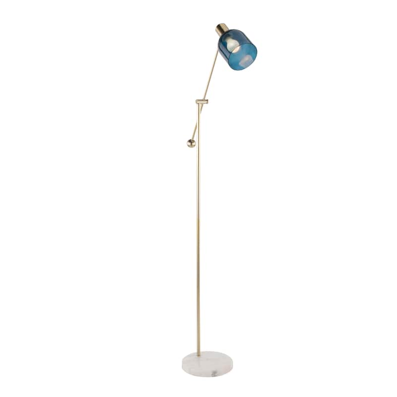 Lumisource Floor Lamp White Marble and Metal with Clear Frosted Glass - 29.5"Lx10.75"Wx73"H