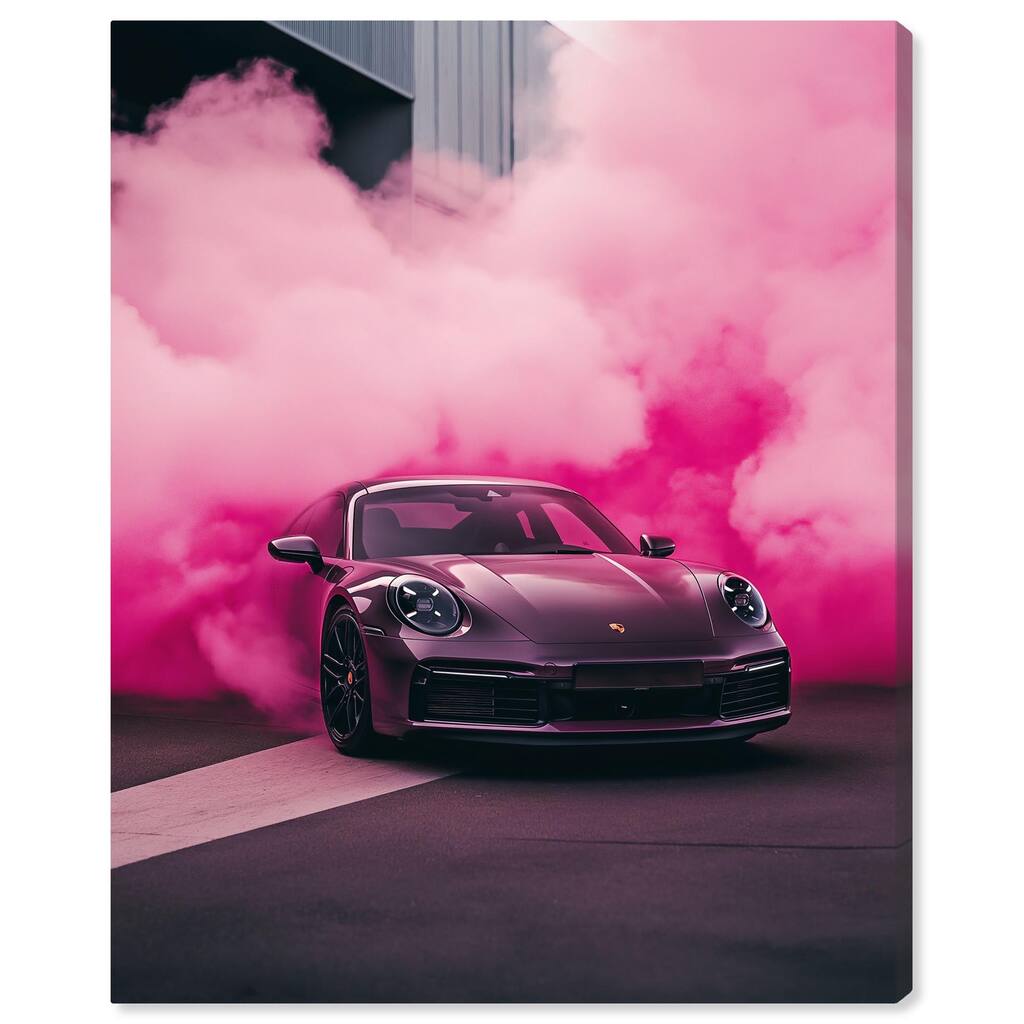 Turbocharged Pink Canvas by Art Remedy, Gallery Wrapped