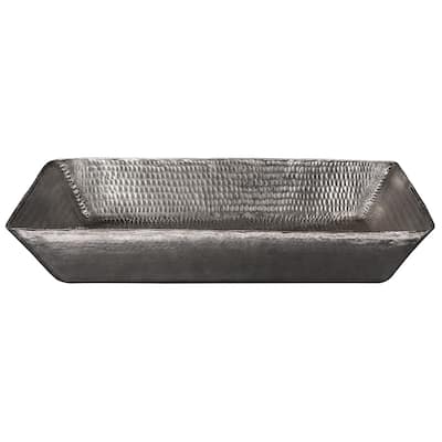 20-in Rectangle Vessel Hammered Copper Sink in Nickel (VREC2014EN)